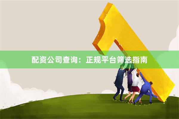 配资公司查询：正规平台筛选指南
